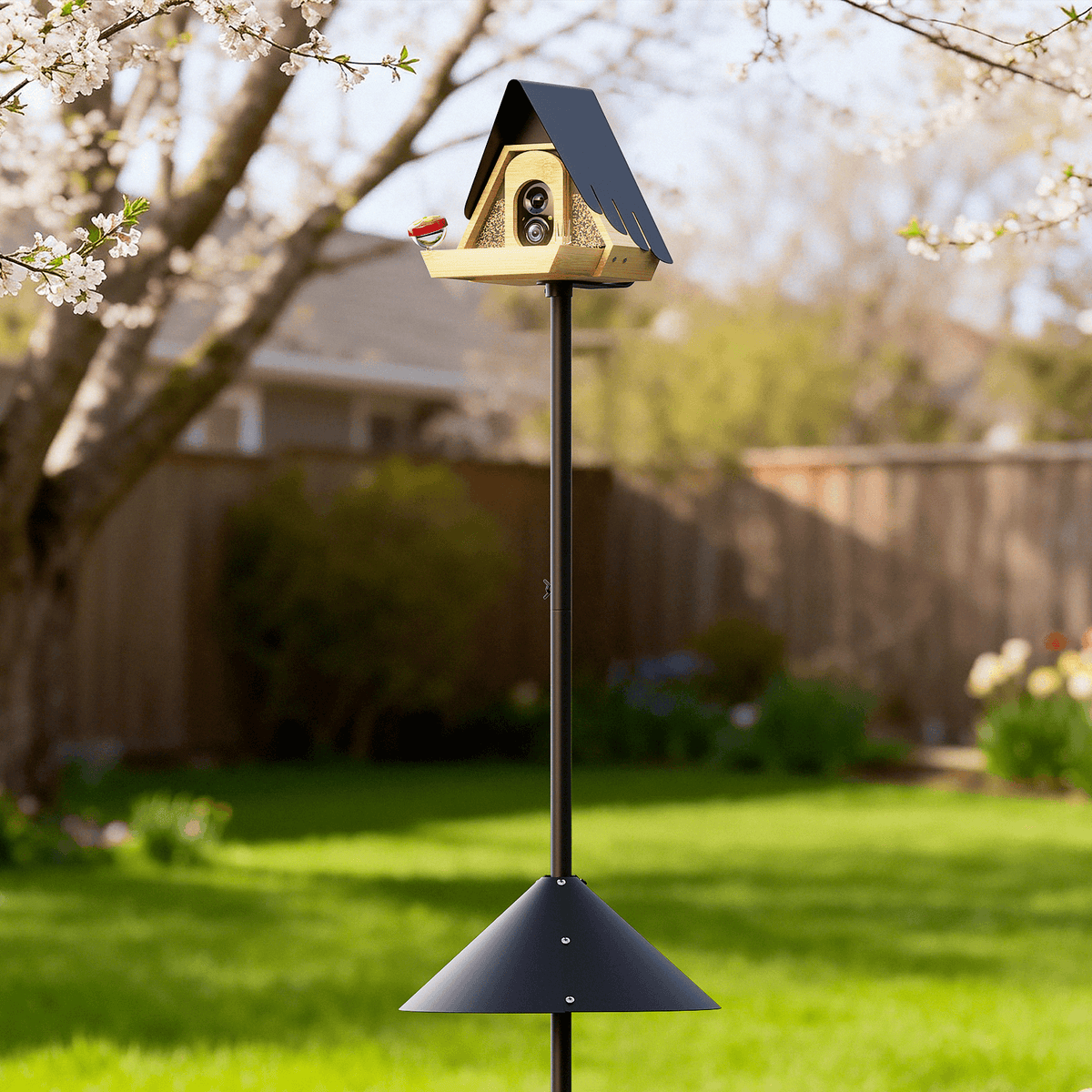 Bamboo Smart Bird Feeder with 2K AI Camera – FSC-Certified, Solar Powered, Eco-Friendly Gift for Bird Lovers (64G SD Card Included)